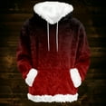 thumbnail image 1 of Hoodies For Women Oversized Winter Plush Cute Gradient Print Flannel Hooded Sweatshirt Trendy Fall Winter Clothes Cozy Pullover,Red,S, 1 of 6
