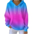thumbnail image 1 of Hoodies For Women Sevevn Women's Gradient Printing Hoodies Long Sleeve Pockets Casual Fashion Hooded Sweatshirt, 1 of 5