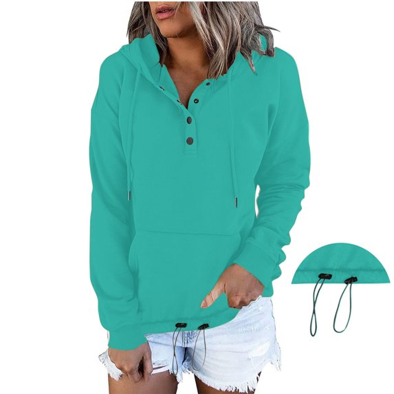 Hoodies For Women Sevevn Women's Oversized Sweatshirts Long Sleeve Button Fashion Trendy Sweatshirt Jackets Hooded Cute Comfy Clothes Oversized Hoodies For Women Women Hoodies Hoodies For Women