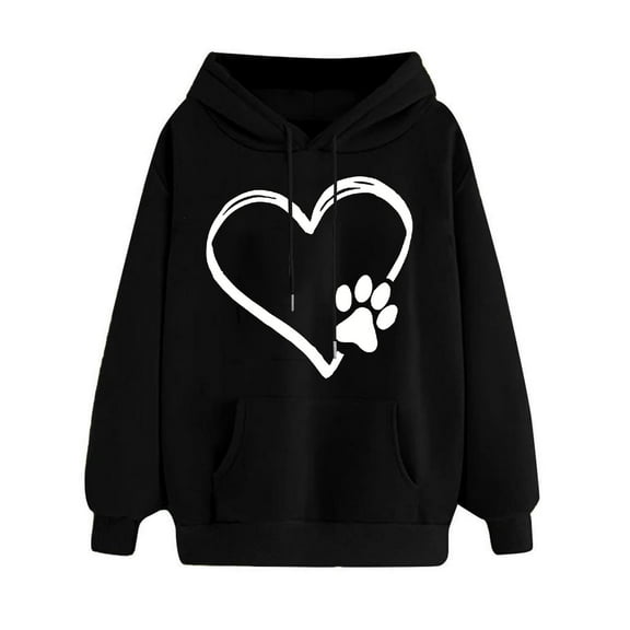 Hoodies For Women Sevevn Women's Print Winter Hoodie Pullover Long Sleeved Comfortable Sweatshirt