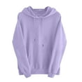 thumbnail image 1 of Hoodies For Women Sevevn Women's Solid Colour Long Sleeved Drawstring Hooded Sweatshirt, 1 of 5