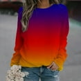 thumbnail image 1 of Hoodies For Women Sevevn Women's Tops Gradient Print Long Sleeves Pullover Crewneck Sweatshirt Casual Loose Sweatshirt Sweatshirts For Women Loose Hoodie Women's Fashion Hoodies Cute Hoodies, 1 of 5