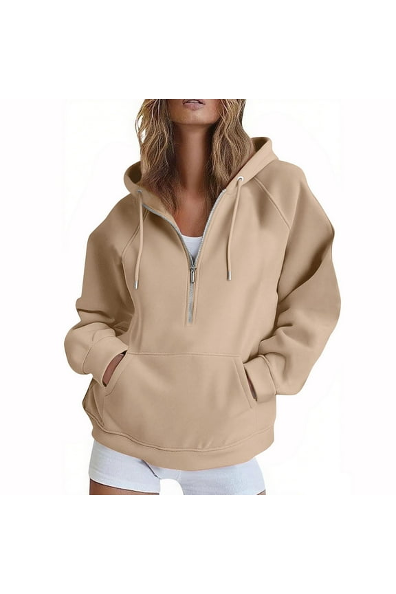 Hoodies For Women Sevevn Womens Hoodies Fleece Fashion Half Zip Sweatshirts Cute Fall Clothes 2025