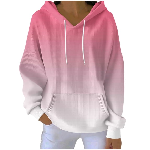 Hoodies For Women Trendy Oversized Tie Dye Gradient Sweatshirts Baggy Drawstring Pullover Fall Casual Tops With Pocket