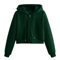 thumbnail image 1 of Hoodies For Women Women Casual Solid Long Sleeve Zipper Hooded Sweatshirt Tops Hoodie, 1 of 5