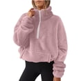 thumbnail image 1 of Hoodies For Women Women's Solid Color Fashion Casual Pocket Zipper Pullover Hatless Sweater Hoodie, 1 of 5