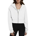 thumbnail image 1 of Hoodies For Women Womens Zip Up Cropped Sweatshirts Thumb Hole Jackets Hoodie, 1 of 5