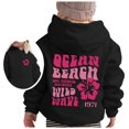 thumbnail image 1 of Hoodies for Girls 9-10 Drawstring FlowerLetter Printing Pullover Sweatshirt Pullover Oversized Hoodie Fashion Blouse Long Sleeve Shirt track Jackets with Pocket Black, 120, 1 of 4