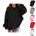 thumbnail image 1 of Hoodies for Girls Clothes for Girls Hoodies & Sweatshirts Letter Print Casual Long Sleeve Hooded Sweatshirt for Girls Stylish Athletic Wear for Active Youngstersï¼6 14Yï¼, 1 of 8