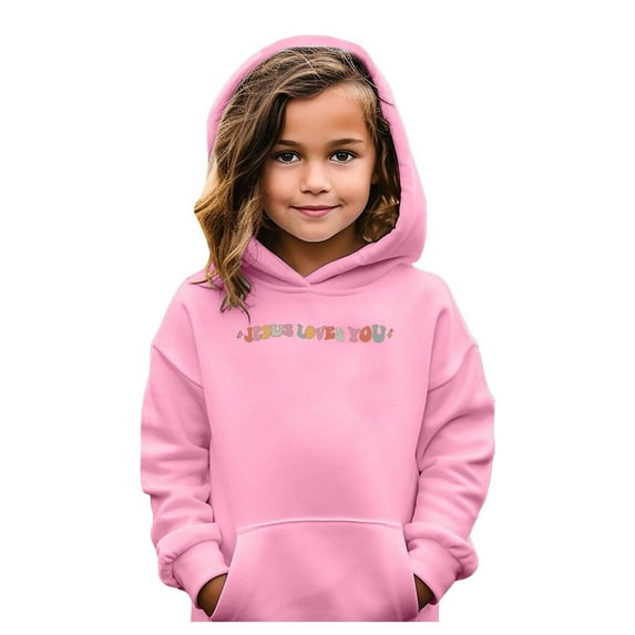 Hoodies,Girls Oversized Hoodie Long Sleeve Pocket Pullover Sweatshirt Top Comfortable Casual Wear Relaxed Style,Essentials Hoodie,Pink,3-4 Years