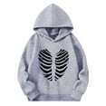 thumbnail image 1 of Hoodies for Girls Solid Color Pullover Top Classic Long Sleeve Autumn Winter Hooded Sweatshirts Fleece Padded Warmth Lounge Coats Holiday Outdoor Activewear Children Hoodie Gray 11-12 Years, 1 of 6