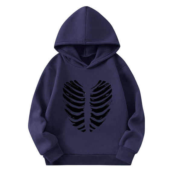 Hoodies for Girls Solid Color Pullover Top Classic Long Sleeve Autumn Winter Hooded Sweatshirts Fleece Padded Warmth Lounge Coats Holiday Outdoor Activewear Children Hoodie Navy 7-8 Years