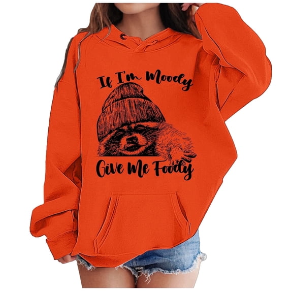 Hoodies Graphic Print Crewneck Cotton Long Sleeve Clothes Feminino Hoodies, 4 Years