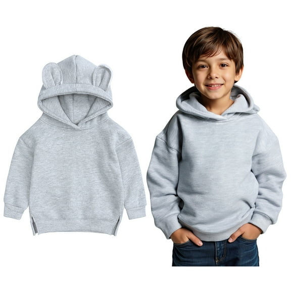 Hoodies Grey Hooded Casual Long Sleeve Sweatshirts Jackets Warm Fall Winter Clothes 6-9 Months Boy Clothes Boys Girls Fashion