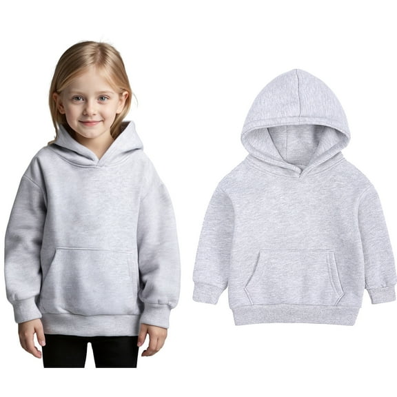 Hoodies Grey Hoodie Long Sleeve Casual Basic Pullover Sweatshirt Hoodie Warm Fall Winter Clothes 2-3 Years Girls Clothes Boys Girls Fashion