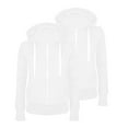 thumbnail image 1 of Hoodies Jackets for Women Pack of 2 Casual Zip Up Fllece Jackets Front Full Zipper and Hood Winter Lightweight Long Sleeve Hooded Sweatshirts Sweater Coat Outwear C-White S, 1 of 2