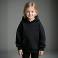 thumbnail image 1 of Hoodies Kids Black Hoodies Long Sleeve Pullover Tops Warm Fall Winter Clothes 12-13 Years Boy Clothes Boys Girls Fashion, 1 of 6