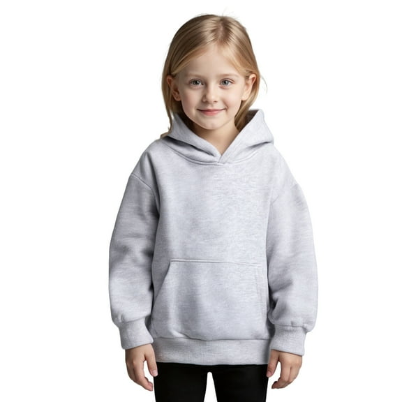 Hoodies Kids Grey Hoodies Long Sleeve Hooded Sweatshirt Top Warm Fall Winter Clothes Girls Size 2-3 Years Clothes Boys Girls Fashion