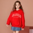 thumbnail image 1 of Hoodies Kids Letter Print Red Hoodies Long Sleeve Pullover Hoodie Sweatshirt Winter Clothes Girls Clothes Size 7-8 Years, 1 of 4