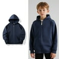 thumbnail image 1 of Hoodies Kids Navy Zipper Hooded Casual Long Sleeve Sweatshirts Jackets Fall Clothes Girls Hoodies Size 7-8 Years, 1 of 7