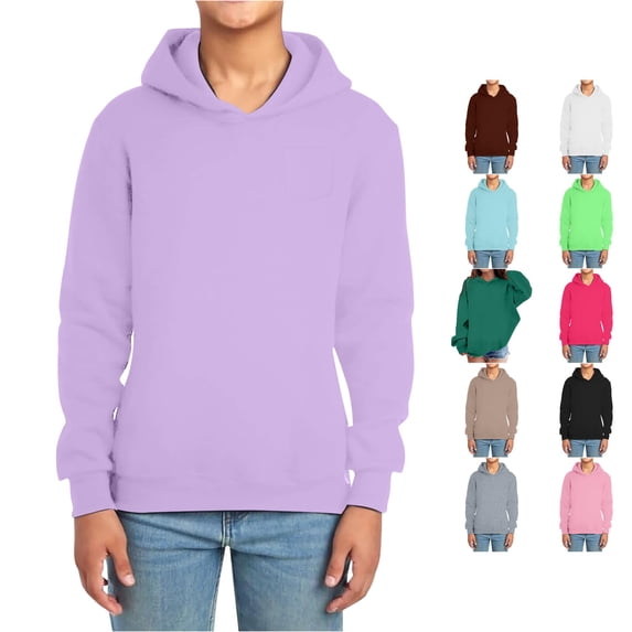 Hoodies Kids Purple Hoodie Lightweight Long Sleeve Hoodies Fall Winter Little Boy Clothes 6-7 Years