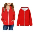 thumbnail image 1 of Hoodies Kids Red Full Zipper Hoodies Lightweight Long Sleeve Hoodies Fall Winter Clothes Little Girls Clothes Size 2-3 Years Boys Girls Fashion, 1 of 4