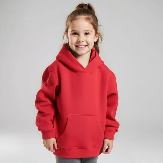 Hoodies Kids Red Hooded Casual Long Sleeve Hoodies Fall Winter Clothes Toddler Boy Clothes 13-14 Years