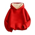 thumbnail image 1 of Hoodies Kids Red Hoodies Long Sleeve Hooded Sweatshirt Top Warm Fall Winter Clothes Size 11-12 Years Boys Clothes Boys Girls Fashion, 1 of 8
