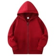 thumbnail image 1 of Hoodies,Kids Zipper Hoodie Long Sleeve Sweatshirt Soft Coat with Pocket Unisex Top for Children,Boys Hoodies,Z01 Brick Red,5-6 Years, 1 of 7
