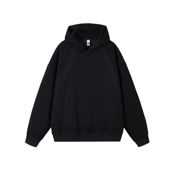 Hoodies,Loose Large Sized Hooded Sweatshirt Men Casual Retro Fashion 2025 for Daily Use,Mens Pullover,03 Black,L