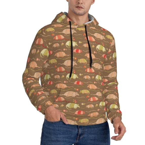 Hoodies for Men - Armadillo Floral 1 Long Sleeve Comfrt Men'S Fashion Hoodies & Sweatshirts, Sweatshirts for Men Hoodies Pullover Clothing Clothes with Pouch