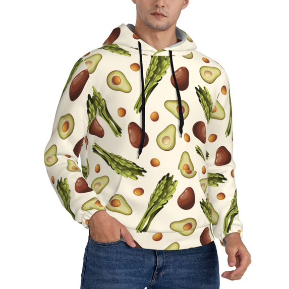 Hoodies for Men - Asparagus avocado Pattern Long Sleeve Comfrt Men'S Fashion Hoodies & Sweatshirts, Sweatshirts for Men Hoodies Pullover Clothing Clothes with Pouch