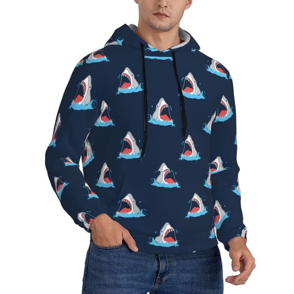 Hoodies for Men - Big Mouth Shark Long Sleeve Comfrt Men'S Fashion Hoodies & Sweatshirts, Sweatshirts for Men Hoodies Pullover Clothing Clothes with Pouch