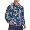 thumbnail image 1 of Hoodies for Men - Blue Leaves Lilies Flowers Long Sleeve Comfrt Men'S Fashion Hoodies & Sweatshirts, Sweatshirts for Men Hoodies Pullover Clothing Clothes with Pouch, 1 of 7