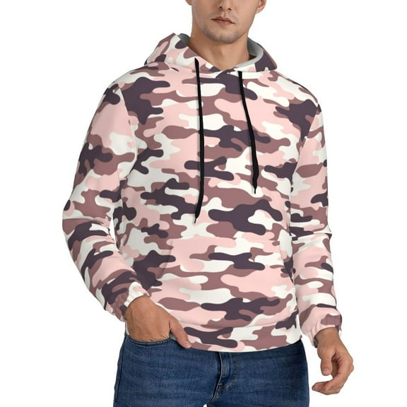 Hoodies for Men - Camouflage Pink Long Sleeve Comfrt Men'S Fashion Hoodies & Sweatshirts, Sweatshirts for Men Hoodies Pullover Clothing Clothes with Pouch