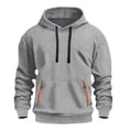 thumbnail image 1 of Hoodies for Men Cargo Hooded Sweatshirt Pullover Casual Hoody Jackets Drawstring Solid Color Workout Gym Sports Outdoor Sweatshirt Sportwear with Pocket XL, 1 of 2
