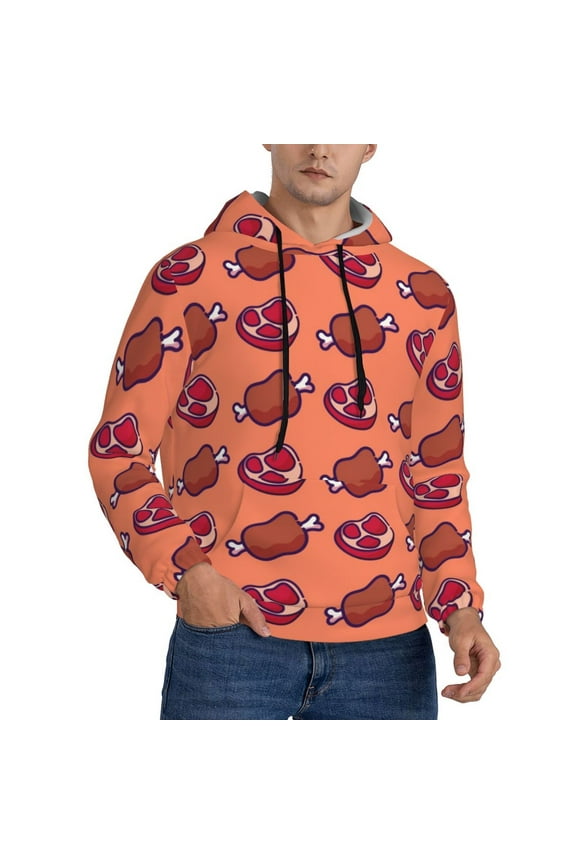 Hoodies for Men - Cartoon Meat Long Sleeve Comfrt Men'S Fashion Hoodies & Sweatshirts, Sweatshirts for Men Hoodies Pullover Clothing Clothes with Pouch