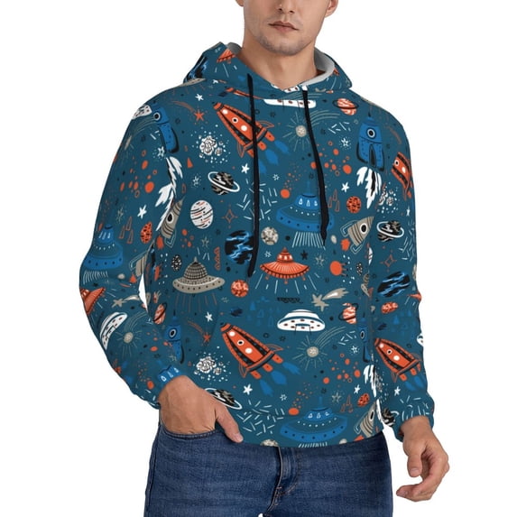 Hoodies for Men - Cartoon Space1 Long Sleeve Comfrt Men'S Fashion Hoodies & Sweatshirts, Sweatshirts for Men Hoodies Pullover Clothing Clothes with Pouch