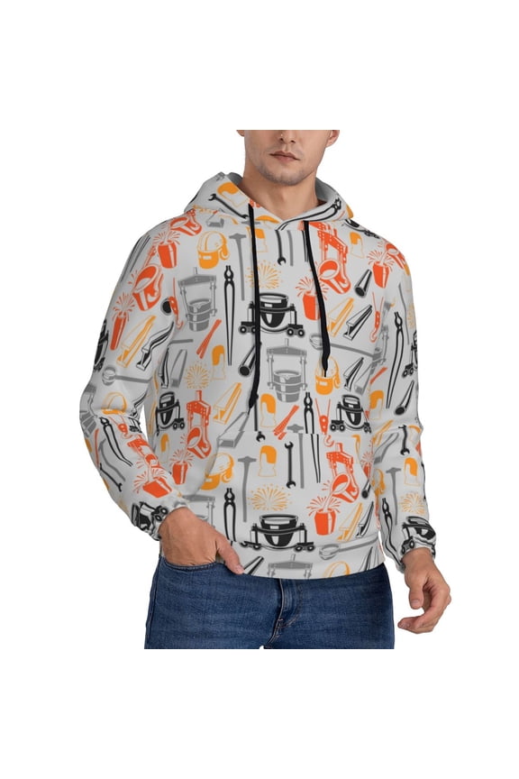 Hoodies for Men - Cast steel equipment Long Sleeve Comfrt Men'S Fashion Hoodies & Sweatshirts, Sweatshirts for Men Hoodies Pullover Clothing Clothes with Pouch