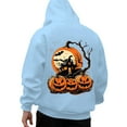 thumbnail image 1 of Hoodies for Men Casual Halloween Pumpkin Print Long Sleeve Hooded Sweatshirt Pullover Soft Loose Fall Winter Outdoor Activities Mens Sweatshirts Light Blue XXXL, 1 of 4