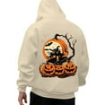 thumbnail image 1 of Hoodies for Men Casual Halloween Pumpkin Print Long Sleeve Hooded Sweatshirt Pullover Soft Loose Fall Winter Outdoor Activities Sweatshirts for Men Beige L, 1 of 4