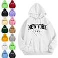 thumbnail image 1 of Hoodies For Men Casual Shirts Solid Color Print Long Sleeve Cotton Hooded Collar Drawstring Hoodies Pullover Sweatshirts Orkout, Walking, Gym Fitness Sweatshirts for Men, 1 of 6