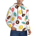thumbnail image 1 of Hoodies for Men - Colourful Donut Print White Long Sleeve Comfrt Men'S Fashion Hoodies & Sweatshirts, Sweatshirts for Men Hoodies Pullover Clothing Clothes with Pouch, 1 of 7