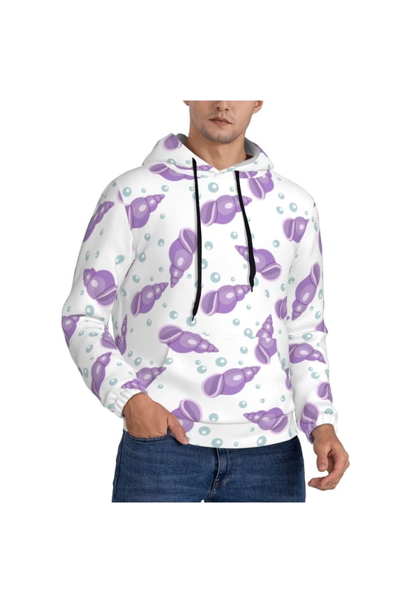 Hoodies for Men - Conch Purple Long Sleeve Comfrt Men'S Fashion Hoodies & Sweatshirts, Sweatshirts for Men Hoodies Pullover Clothing Clothes with Pouch