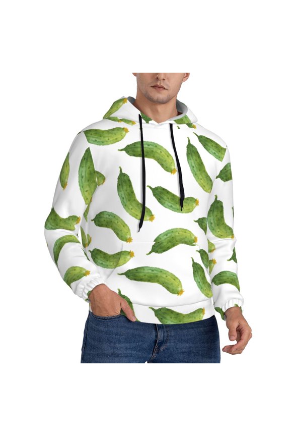 Hoodies for Men - Cucumber Pattern Long Sleeve Comfrt Men'S Fashion Hoodies & Sweatshirts, Sweatshirts for Men Hoodies Pullover Clothing Clothes with Pouch