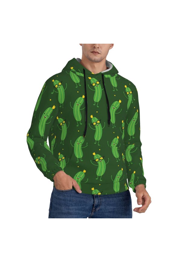 Hoodies for Men - Cucumber Pattern cute Long Sleeve Comfrt Men'S Fashion Hoodies & Sweatshirts, Sweatshirts for Men Hoodies Pullover Clothing Clothes with Pouch