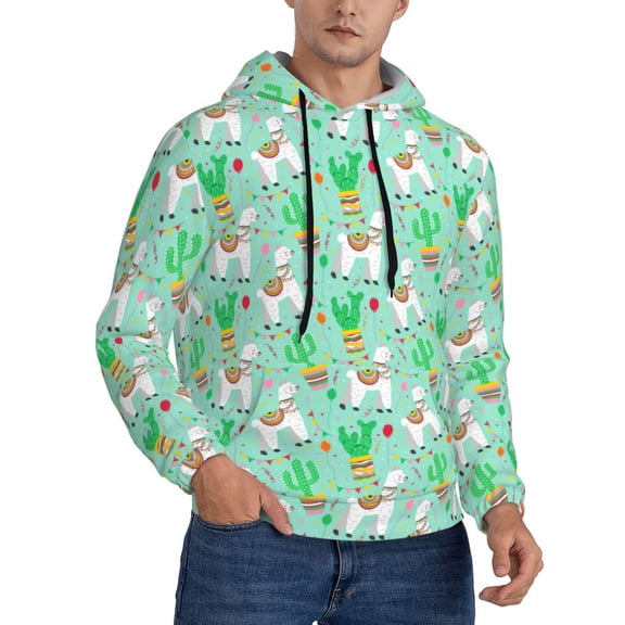 Hoodies for Men - Cute Alpaca 1 Long Sleeve Comfrt Men'S Fashion Hoodies & Sweatshirts, Sweatshirts for Men Hoodies Pullover Clothing Clothes with Pouch