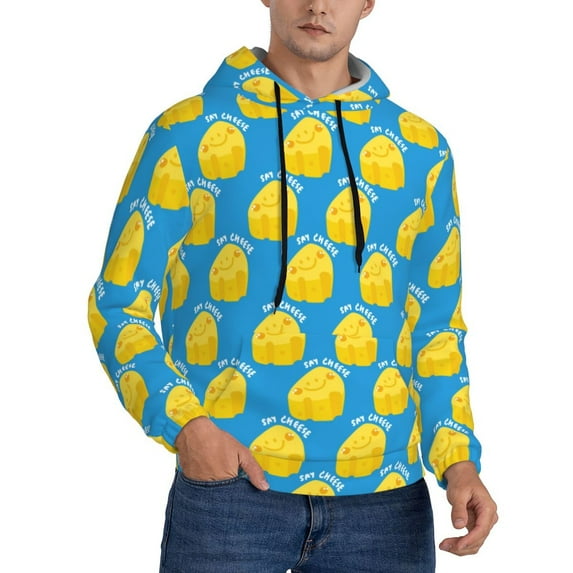 Hoodies for Men - Cute Cheese Navy Long Sleeve Comfrt Men'S Fashion Hoodies & Sweatshirts, Sweatshirts for Men Hoodies Pullover Clothing Clothes with Pouch
