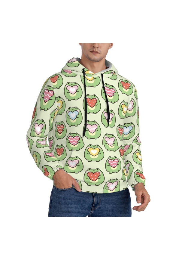 Hoodies for Men - Cute Chubby Frog Long Sleeve Comfrt Men'S Fashion Hoodies & Sweatshirts, Sweatshirts for Men Hoodies Pullover Clothing Clothes with Pouch