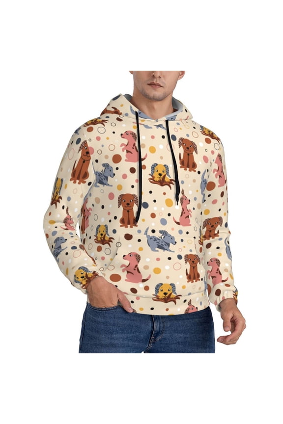 Hoodies for Men - Cute Dog Dalmatian Long Sleeve Comfrt Men'S Fashion Hoodies & Sweatshirts, Sweatshirts for Men Hoodies Pullover Clothing Clothes with Pouch